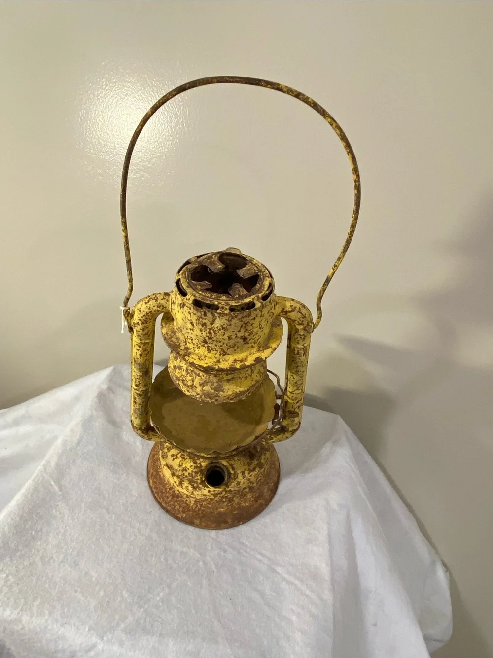 Rustic Yellow Metal Lantern - Home Accents vintage-yellow lions